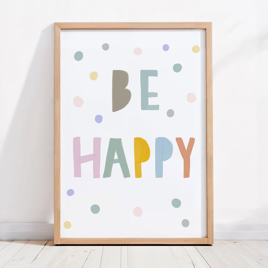 Frase "Be Happy"